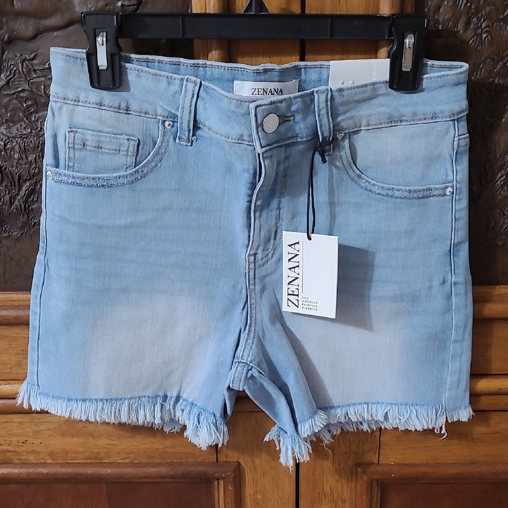 Zenana Outfitters Light Blue Denim Shorts